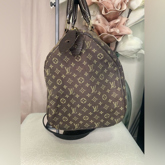 🍂LOUIS VUITTON Brown Monogram Mini Lin Speedy 30 Handbag🍂 - Picture 5 of 14